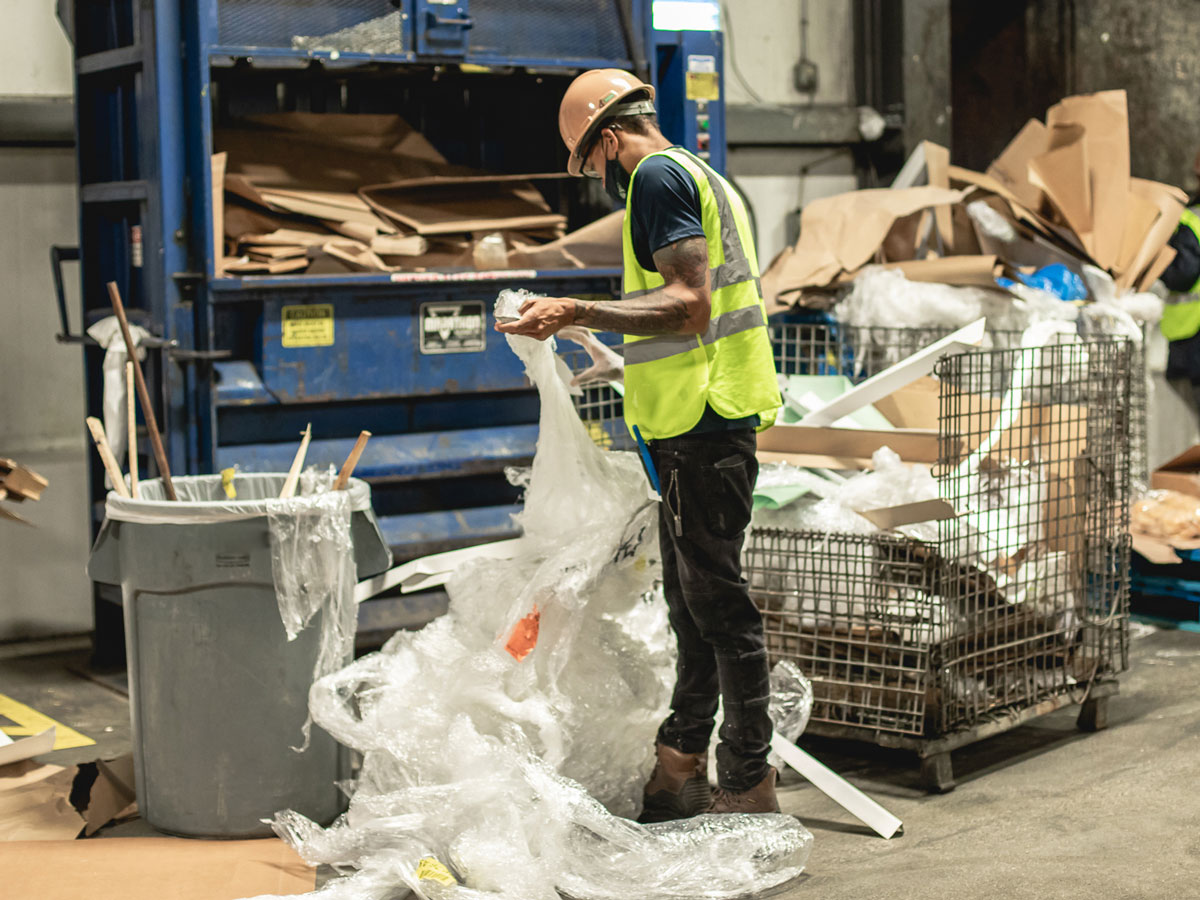 Sanitation crew on-site at client facility