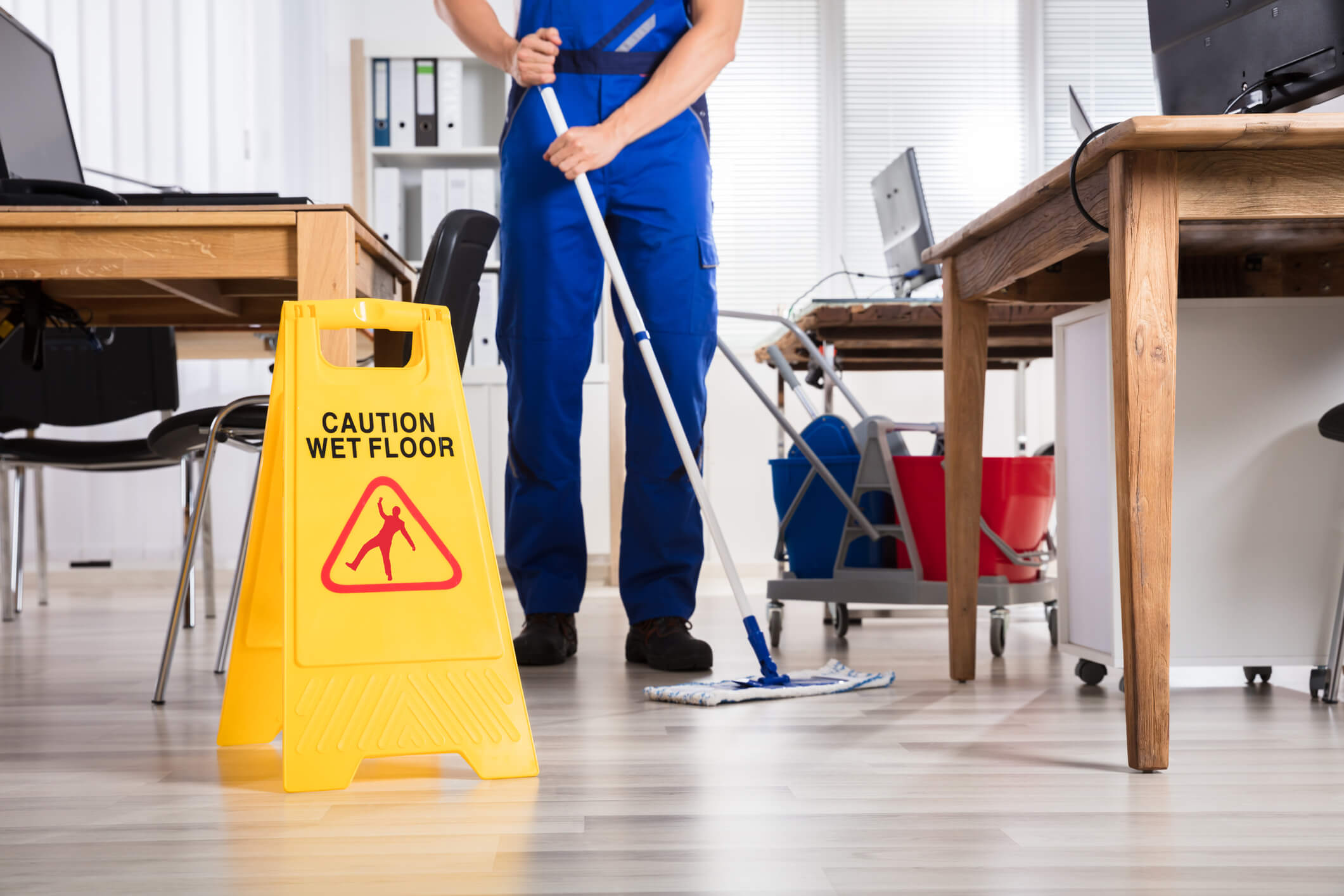 Commercial sanitation in progress